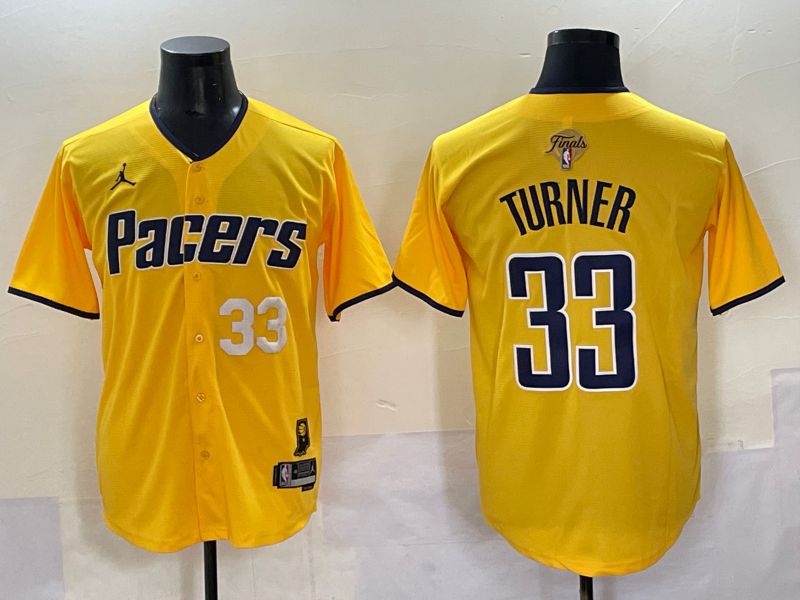 Men 2025 Indiana Pacers #33 Turner Yellow Joint Name NBA Jersey style 27->->NBA Jersey